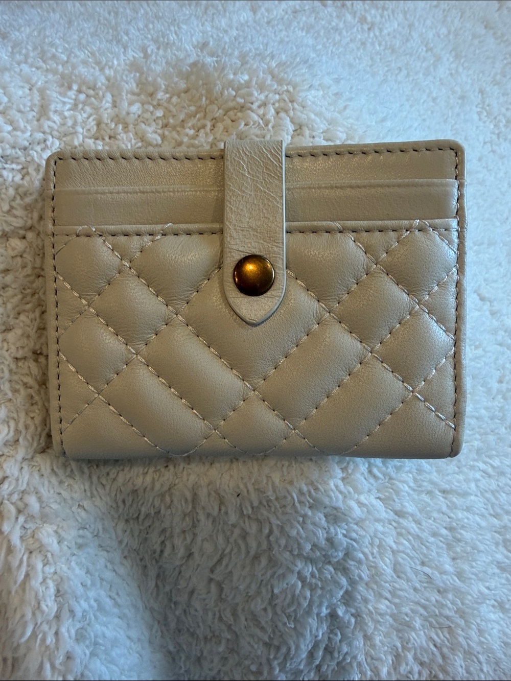 Kurt Geiger London Multi Card Holder Quilted Bone Color NWT